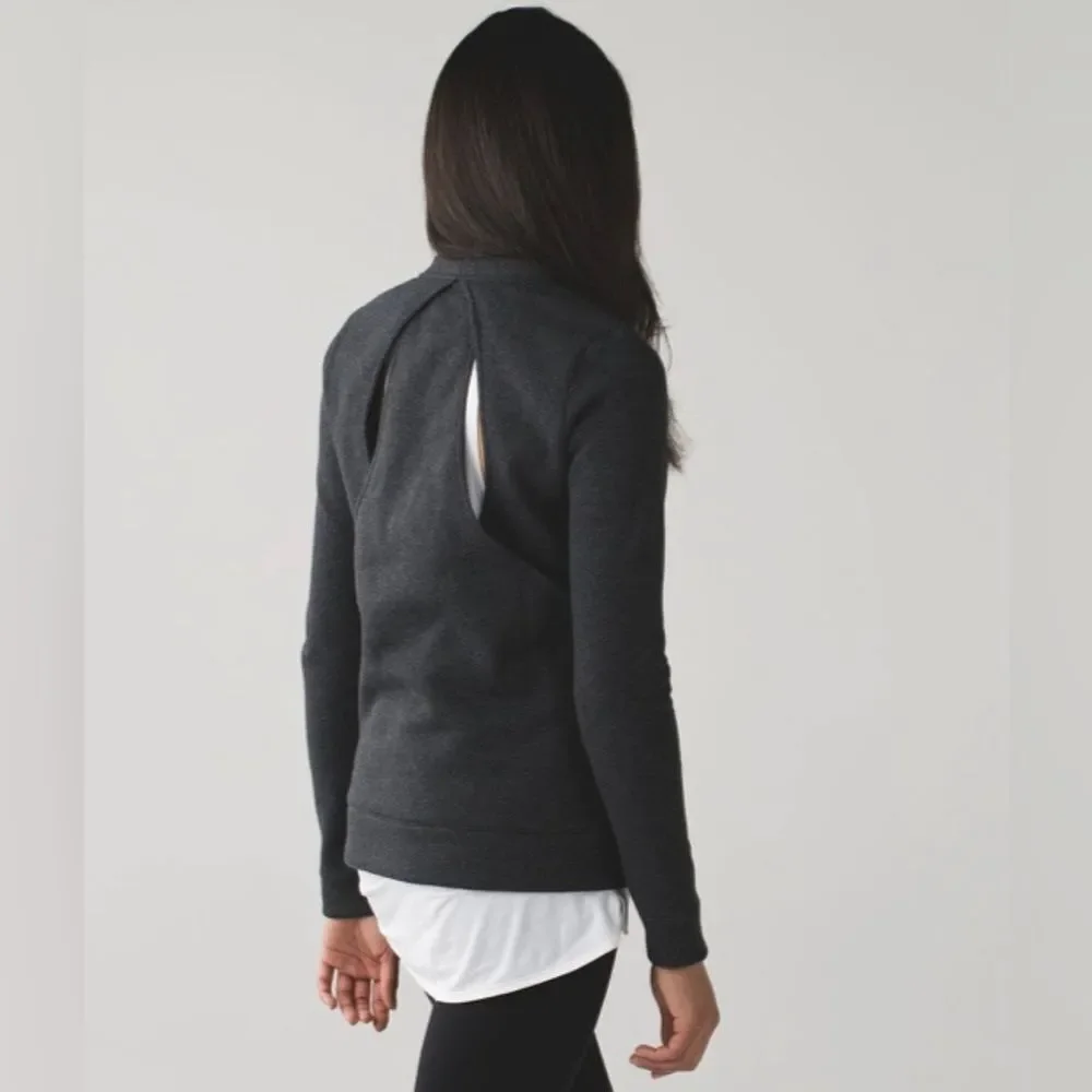 LULULEMON ATHLETICA &Go Endeavor‎ Long Sleeve Sweatshirt in Heathered Black - Picture 2 of 12